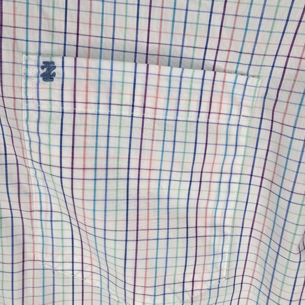 IZOD Men's White Colored Plaid Shirt NWT Medium - Picture 2 of 10